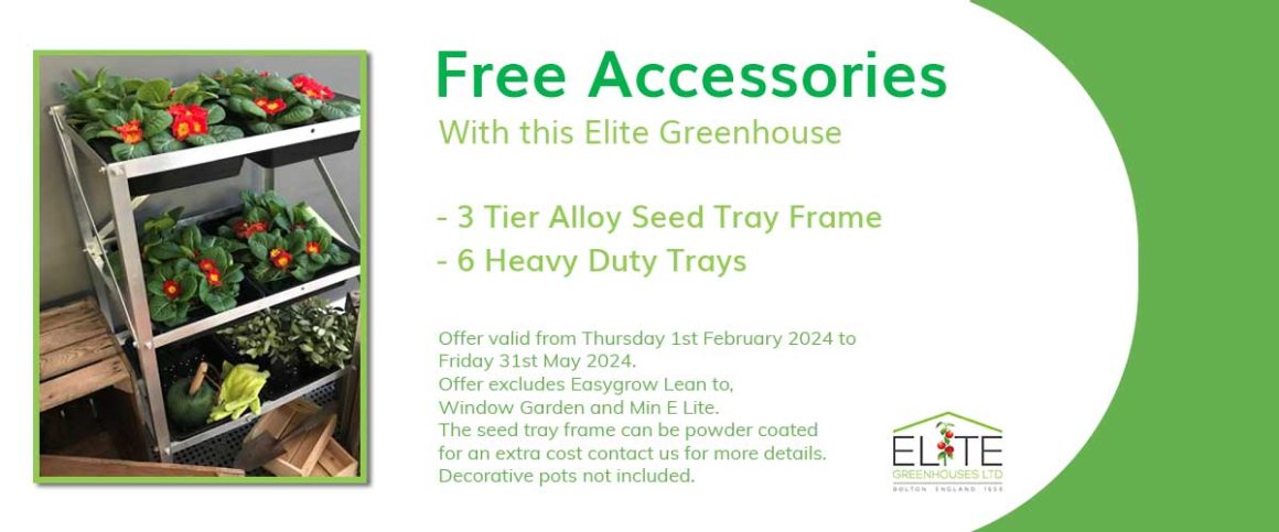 Elite Greenhouse Non Package - Free Accessories - Seed Trays
