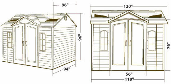 Lifetime Plastic Shed 10 x 8 (with Double Entry) - elbec 
